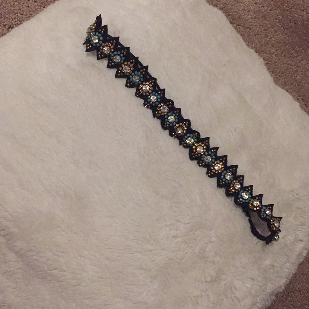 Bejeweled black headband